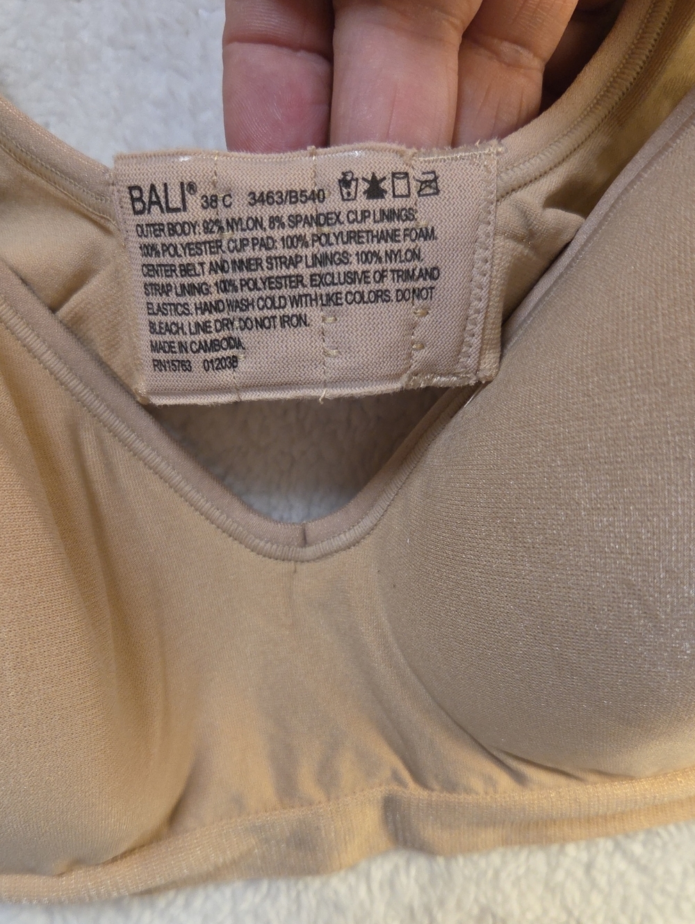 Bali Wirefree Comfort Bra in Nude/Tan - Picture 4 of 6